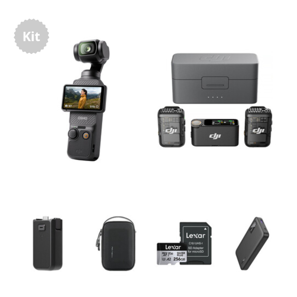 DJI Osmo Pocket 3 Camera‎ Vlog Combo Kit DJI Mic 2 Battery Handle Carrying Case